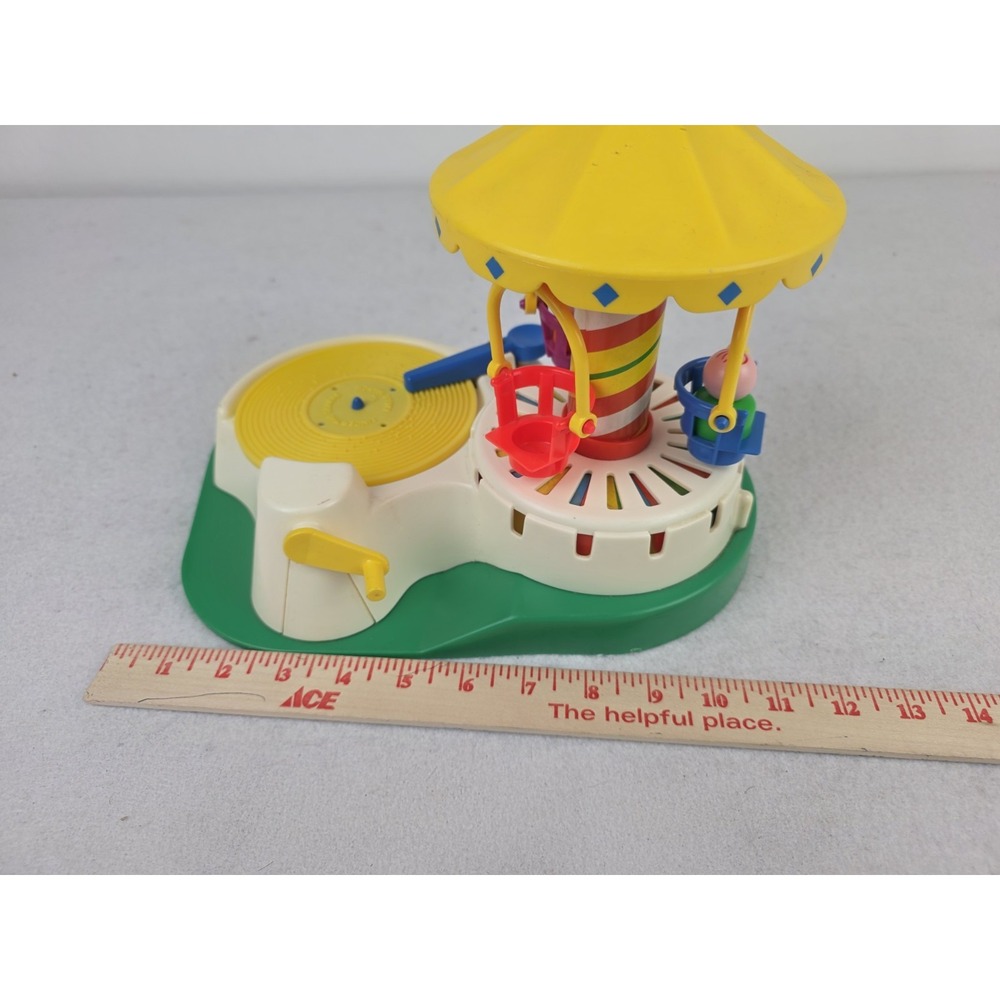 Vintage Fisher Price Little People Change A Tune Carousel 1980s With Discs - Picture 14 of 15